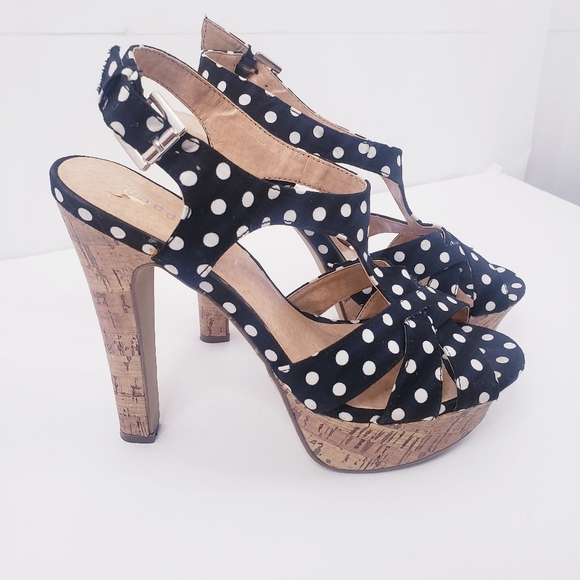 MADDEN GIRL Platform Polka Dot Heels 8.5 - Picture 2 of 5